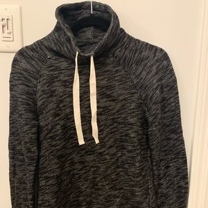 J.CREW - Cotton Tube Neck Pullover - XXS/XS - Black Heathered